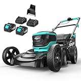 YARDCARE Akku Rasenmäher Mulchmäher mit 7 Schnitthöhen, LED-Anzeige, Mulchkeil, bis zu...