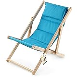 KADAX Liegestuhl, Strandstuhl aus Holz, Sonnenliege bis 120kg, Liege aus...