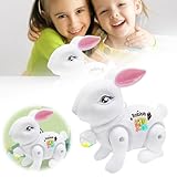 Poo4kark Osterhase, Leine, Hase, Licht, Musikspielzeug, leuchtender Hase, interaktives (A,...