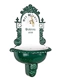 aubaho Brunnen Wandbrunnen 71,5cm Aluminium Waschbecken im Antikstil Fountain...