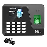 NGTeco Zeiterfassungsgerät für Mitarbeiter (Fingerabdruck + PIN), Standalone...