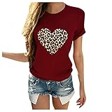 T-Shirts für Damen, britisches Liebesherz, Grafik-T-Shirt, kurzärmelig, Tops, T-Shirts,...