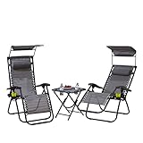 Neo Klappbare tragbare Stühle, Sonnenliege, Tisch-Set, Getränkehalter, neigbar, für...