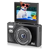 4K Digitalkamera, 18 Fach Zoomkamera mit 3 Zoll Klappbildschirm, 64 MP UHD Autofokus Retro...