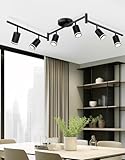 GeyouLux Deckenstrahler 6 Flammig Schwenkbar,Deckenlampe Schwarz Aluminium...