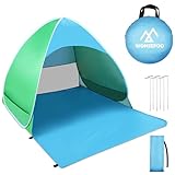 WONSEFOO Strandmuschel UV-Schutz 50+ | 2-3 Personen Strandzelt | Pop-up Wasserdicht...