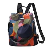 Fmeida Rucksack Damen Anti Diebstahl Handtaschen Wasserdichte Nylon Schulrucksack 2 in 1...