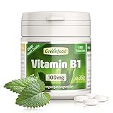 Vitamin B1 Hochdosiert - B 1 Vitamin 100mg pro Tag (180 vegane Tabletten) - Thiamin - B1...