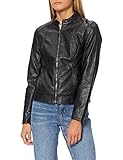 JDY Damen JDYemily Faux Leather Jacket Otw Noos Kunstlederjacke, Black, 40