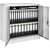 tectake® Aktenschrank abschließbar, Metallschrank mit...