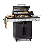 Klarstein Valdosta Gasgrill - mobiler BBQ-Grill mit Zündsystem, Edelstahldeckel mit...