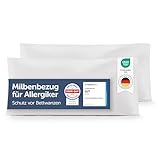 Blumtal® Milbenbezug Kissen 40x80 cm 2er Set - Oeko-TEX zertifizierte...