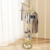 YUZINO GarderobenstäNder Holz, 150cm KleiderstäNder Mit 3 Querbalken Und 3 Ablagen,...