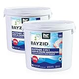 BAYZID Chlor Multitabs 5 in 1-200g Chlortabletten für Pool - 2 x 5kg - 5-Phasen...
