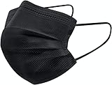 100X Einweg Mundschutz Masken Schwarz Gesichtsmasken CE Zertifiziert 3-Lagig...