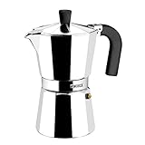 Monix Vitro Express Mokkakannen für 3 Tassen, Aluminium, edelstahl, 6