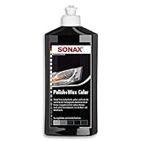 SONAX Polish+Wax Color schwarz (500 ml) Politur mit schwarzen Farbpigmenten und...