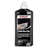 SONAX Polish+Wax Color schwarz (500 ml) Politur mit schwarzen Farbpigmenten und...
