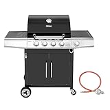 Royal Gourmet 4+1 Brenner Gasgrill Grillwagen mit automatischer...