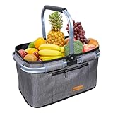 ABIUBIU 35L Einkaufskorb Großer Picknickkorb mit gepolsterten Griffen...