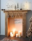 Dekoleidenschaft Kaminkonsole Rustikal aus recyceltem Holz, 100x22x89 cm,...