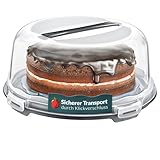 uandu Kuchen Transportbox rund, Tortentransportbox mit Haube und Griff. Box mit Deckel,...