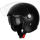 Favoto Motorradhelm Mopedhelm Herren Jethelm - mit Doppelvisier Sonnenblende Erwachsene...