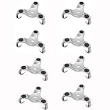 Möbelrollen-Set, dreieckig, 15,2 cm, 8 Stück, Stahl-Räder, Möbelrollen-Set, Lenkrolle,...