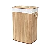 Compactor - Wäschekorb aus Bambus mit herausnehmbarem Stoffbeutel - Schöner...