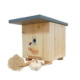 Hummelhaus Komplettset mit Wachsmottenschutz und Nistmaterial Kapok Holzspäne Hummeltür...