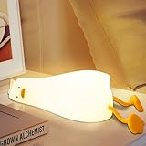 YuanDian Wiederaufladbare LED-Liege-Ente Nachtlicht - Niedliche Silikon Squishy Lampe mit...