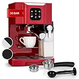 Klarstein 1,4 L Siebträgermaschine für 2 Tasse Kaffee, Mini Espressomaschine...