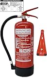 Brandengel® Feuerlöscher 6kg ABC Pulver mit Manometr EN 3, Wandhalter, Messingarmatur...
