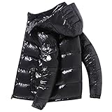 SUICRA Daunenjacke für Herren Winter - Bubble Thickened Clothes - Shiny Detachable Hat -...