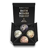 4 Luxuriöse BIO Badebomben Vegan - Geschenk für Sie - Wellness Geschenke für...