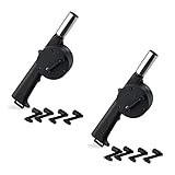 Relaxdays Grillgebläse manuell, 2er Set, handbetriebene Anzündhilfe, BBQ Grillföhn mit...
