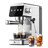 AMZCHEF Siebträgermaschine 20 Bar mit LED-Anzeige Home 2-in-1 Espressomaschine...