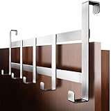 4smile Türgarderobe zum Einhängen – Türhaken aus Edelstahl, flexible Kleiderhaken...