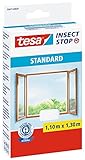 tesa Insect Stop STANDARD Fliegengitter für Fenster - Insektenschutz zuschneidbar -...