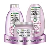 Garnier Wahre Schätze Glättendes Haarpflege-Set mit Reiswasser für mittellanges Haar,...