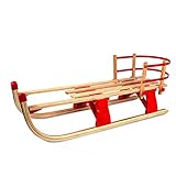 Activa Klappschlitten mit Rückenlehne Faltbarer Schlitten Holz Kinder mit...
