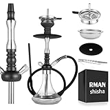 RMAN Shisha Set, Hookah Edelstahl Shisha Wasserpfeife mit Steinkopfset...