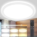 Deckenlampe Led Deckenleuchte Flach Dimmbar mit Fernbedienung, 3000K~6500K, Ø30cm 24W...