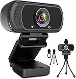 Webcam HD 1080p Webkamera, USB PC Computer Webcam mit Mikrofon, Laptop Desktop Full HD...