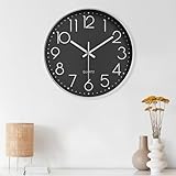 Diompirux 20cm Wanduhr Ohne TickgeräUsche Lautlos Analog Modern, Hohe Genauigkeit Wanduhr...