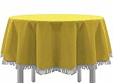 EXKLUSIV HEIMTEXTIL Gartentischdecke mit Fransen Tischdecke rund oval eckig...