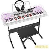 Newfulam Keyboard Piano 61 Tasten, Digital Keyboard E-Piano Kit mit Notenaufkleber,...