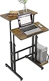 Dripex 60x60cm Stehpult Höhenverstellbar Schreibtisch, Mobiler Computertisch mit 4...