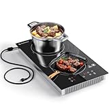 AMZCHEF Induktionskochfeld 2 Platten, Domino doppel Induktionskochplatte Einbau...