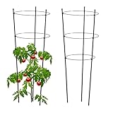 Relaxdays Rankhilfe 2er Set, Metall & Kunststoff, 76 cm hoch, 3 verstellbare...